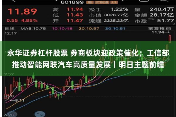 永华证券杠杆股票 券商板块迎政策催化；工信部推动智能网联汽车高质量发展丨明日主题前瞻