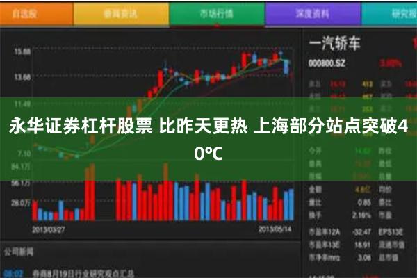 永华证券杠杆股票 比昨天更热 上海部分站点突破40℃