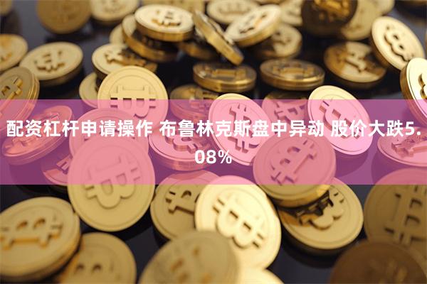 配资杠杆申请操作 布鲁林克斯盘中异动 股价大跌5.08%