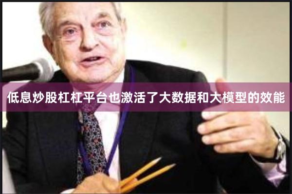 低息炒股杠杠平台也激活了大数据和大模型的效能